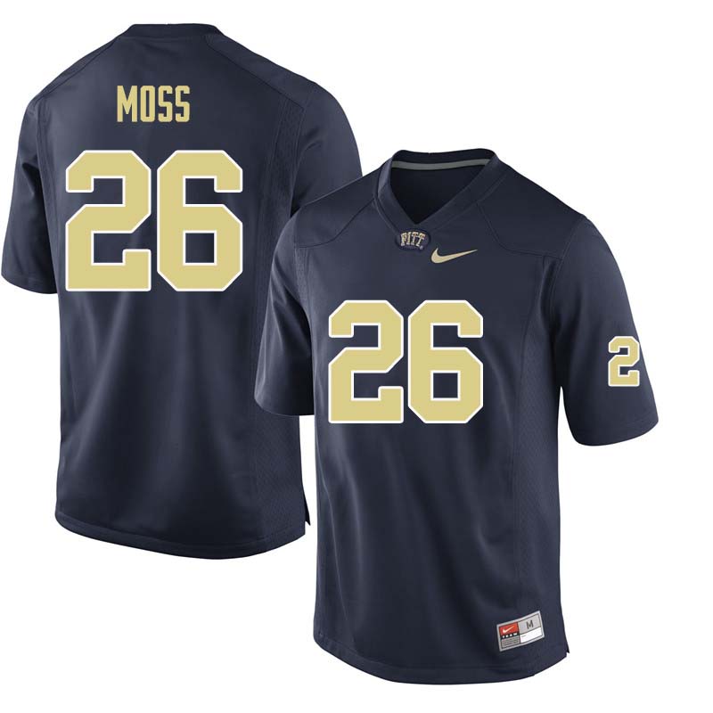 Men #26 Chawntez Moss Pittsburgh Panthers College Football Jerseys Sale-Navy